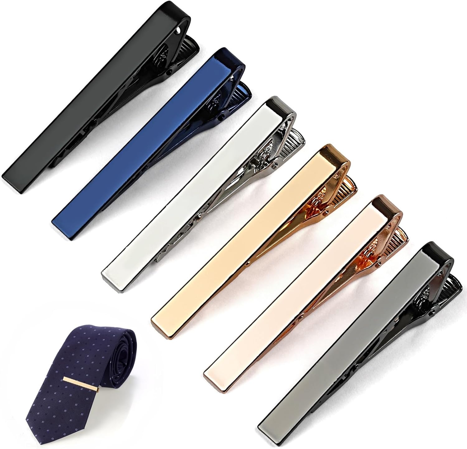 6 Tie Clips for Men, Classic S - Tie Bar Set Gift のレビューと価格