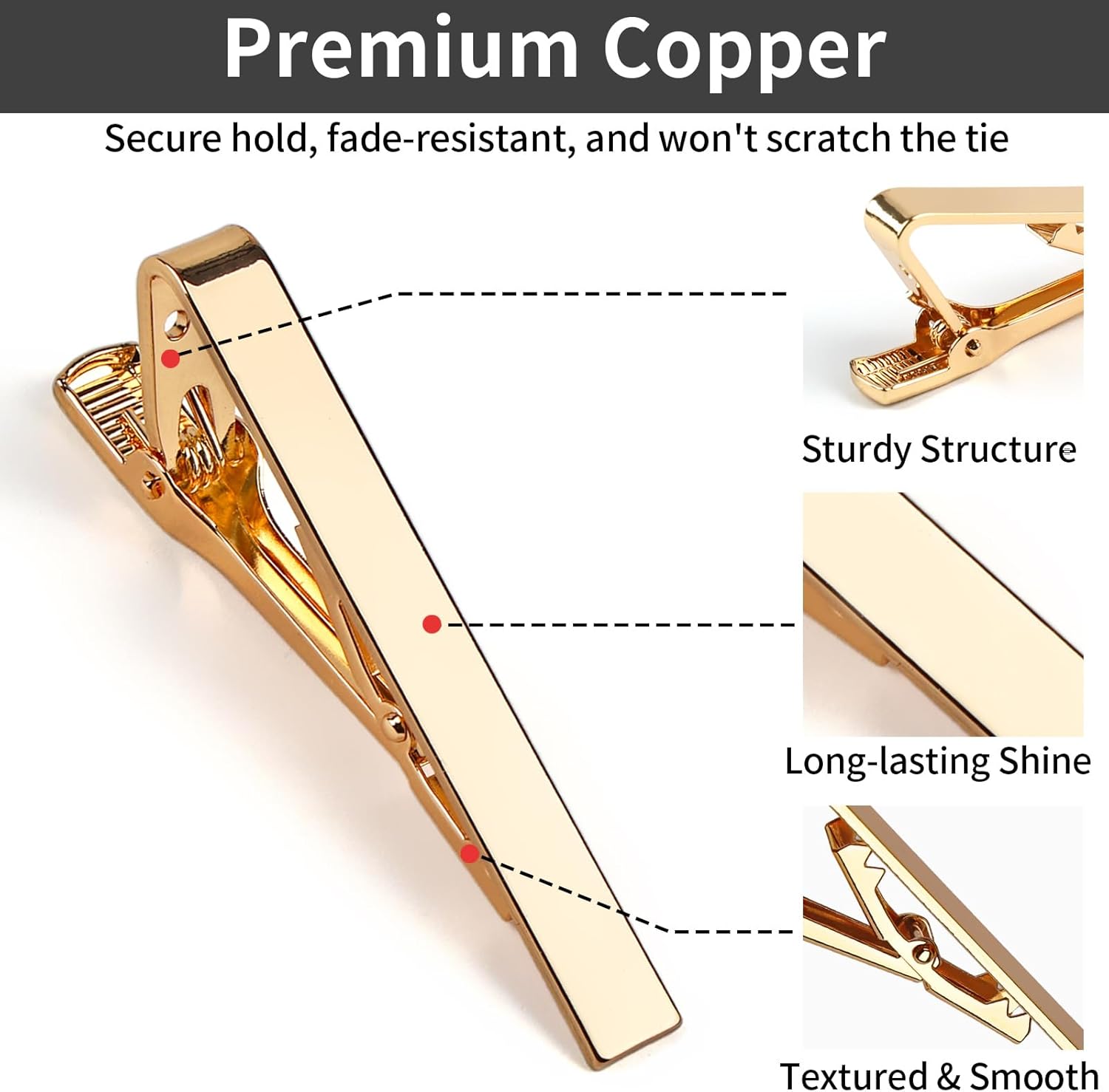 6 Tie Clips for Men, Classic S - Tie Bar Set Gift のレビューと価格