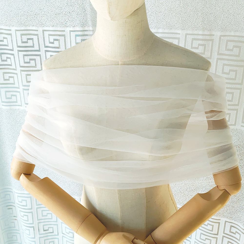 Women Pleated Tulle Sheer Wrap - Stole Wedding Shawl のレビューと価格