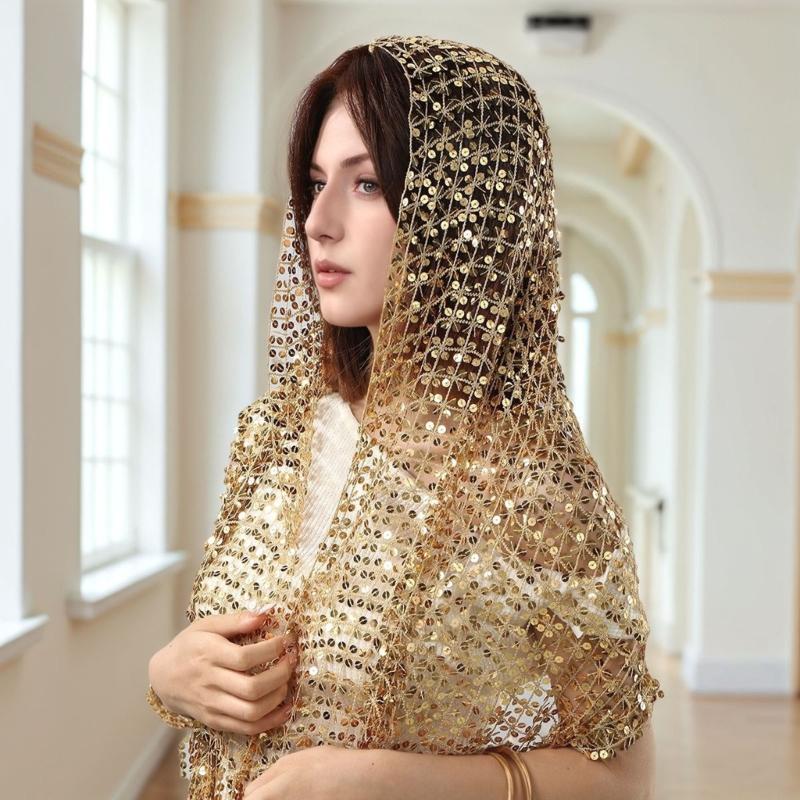 Y3NE Embellished Sequins Weddi - Stole Wedding Shawl のレビューと価格