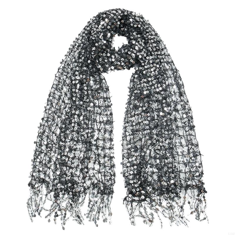 Y3NE Embellished Sequins Weddi - Stole Wedding Shawl のレビューと価格