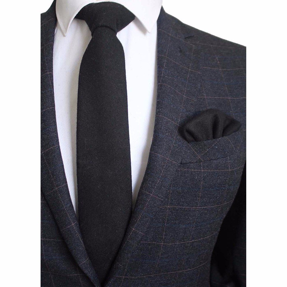 Ricnais 8cm Wool Necktie Solid - Handkerchief Cotton Men のレビューと価格