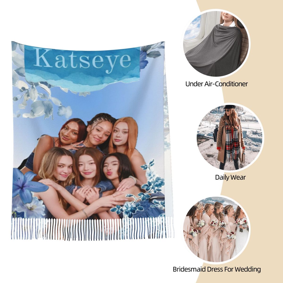 Katseye Kpop Scarf for Women W - Pashmina Wrap Large のレビューと価格