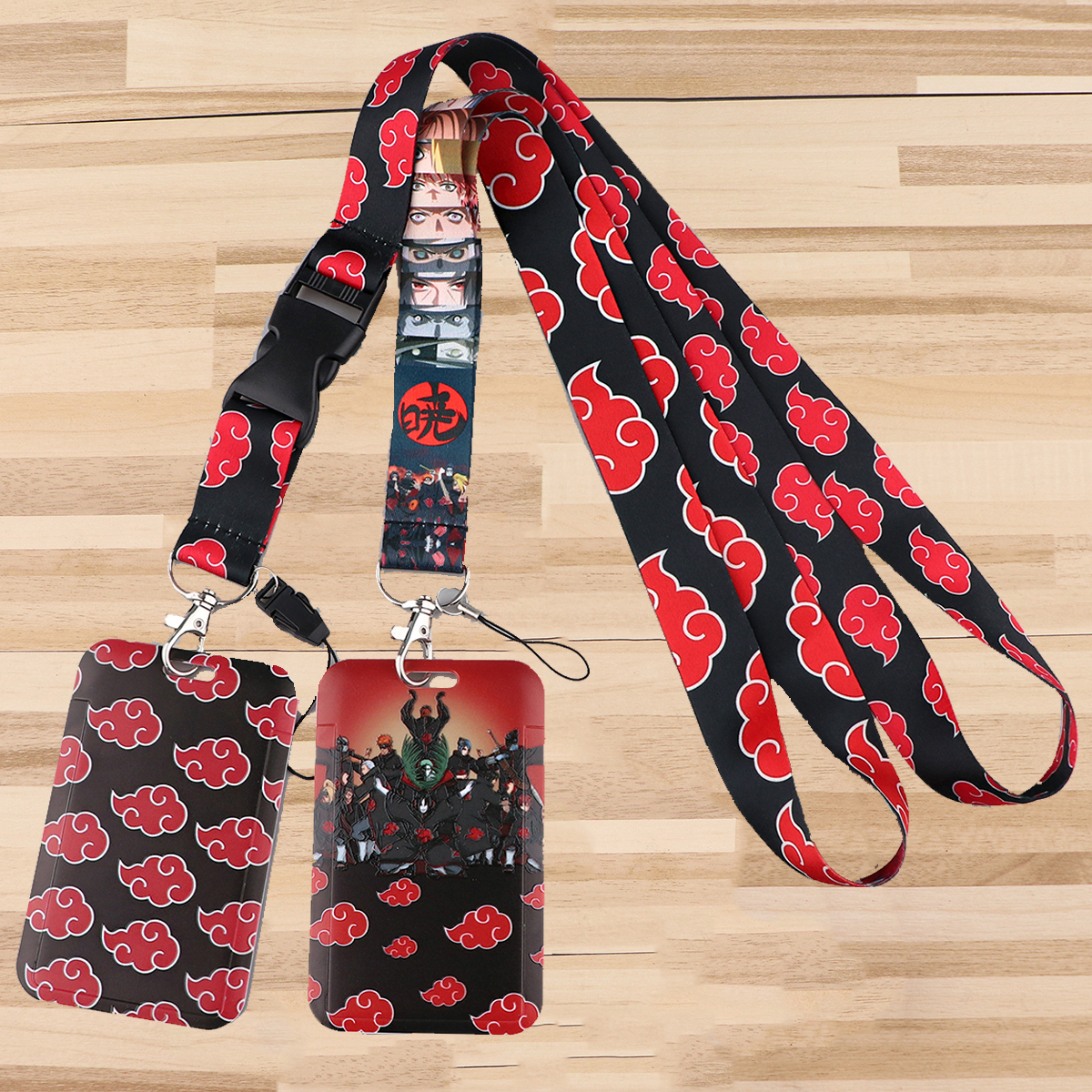 Japanese Anime Red Clouds Busi - Lanyard Badge Holder のレビューと価格