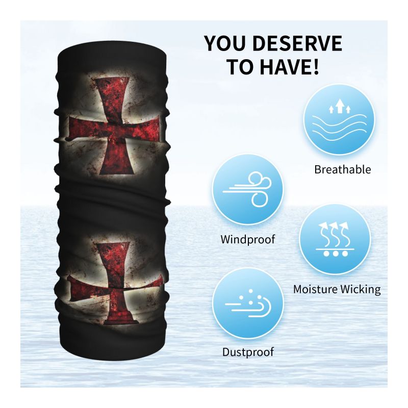 Custom Knights Templar Flag Ba - Neck Warmer Tube のレビューと価格