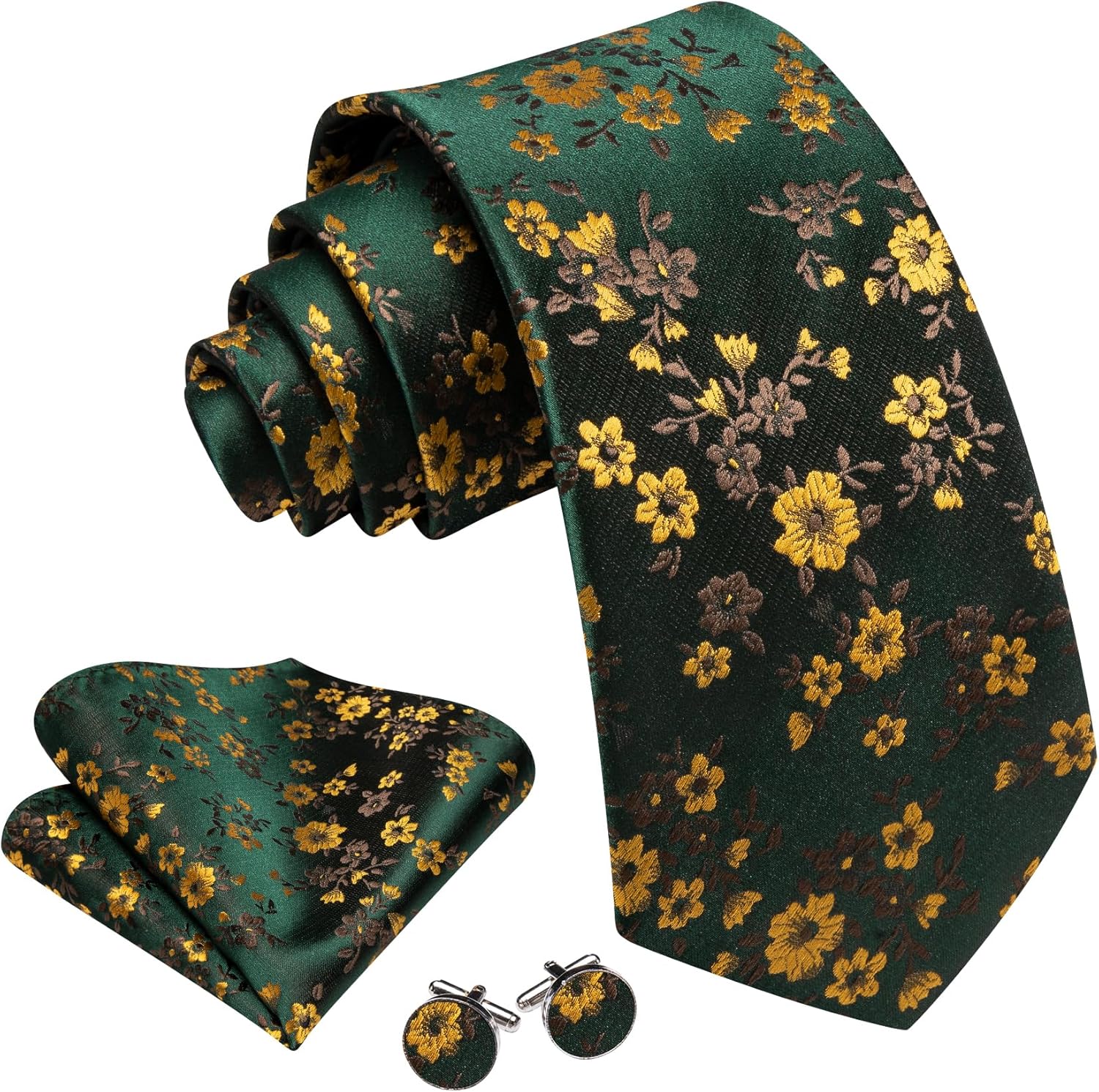 Men's Floral Paisley Silk Tie  - Pocket Square Set のレビューと価格